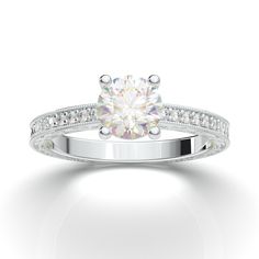 "White Gold Art Deco Engagement Ring from AurosiJewels TRY BEFORE YOU BUY! With our exclusive at home try on service. Learn more here: https://www.etsy.com/listing/964611062/home-try-on-engagement-ring-wedding-band?ref=shop_home_active_1&frs=1&crt=1 This stunning and one-of-a kind engagement ring from Aurosi Jewels is a real masterpiece! With vintage and antique inspirations, this engagement or promise ring blend art deco designs with intricate pave diamond settings to give it a handmade Vintage Inspired Engagement Rings, Promise Ring For Her, Engagement Ring Art Deco, Vintage Inspired Rings, White Gold Engagement Ring, Promise Rings For Her, Gold Art Deco, Ring Moissanite, Ring Art Deco