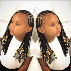 Sister Hairstyles, Braids And Beads, Braid Styles For Girls, Kid Styles, Girls Natural Hairstyles, Kids' Braids