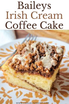 bailey's irish cream coffee cake on a plate