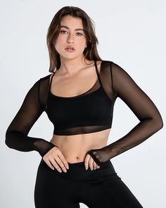 Move Free Mesh Long Sleeve Crop Top | Cosmolle Stretch Mesh Activewear With Mesh Sleeves, Nylon Activewear With Mesh Sleeves And Stretch, Stretch Activewear With Mesh Sleeves For Workout, Mesh Activewear For Workout With Mesh Sleeves, Mesh Activewear With Mesh Sleeves For Workout, High Stretch Athleisure Activewear With Mesh Sleeves, Mesh Sleeve Activewear For Workout, High Stretch Activewear With Mesh Sleeves For Workout, Mesh Sleeves Activewear