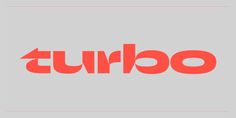 the word turbo written in red on a gray background