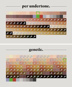 an image of the same color scheme for each type of material, but with different colors