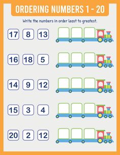 the numbers 1 - 20 worksheet for children to learn how to count them