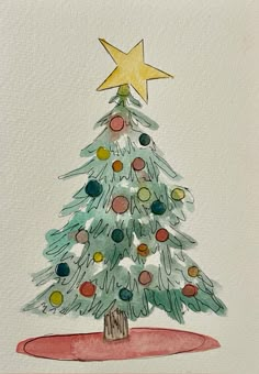 Christmas tree watercolor card Homemade Christmas Card Ideas Drawing, Water Colour Christmas Tree, Watercolor Gift Card Ideas, Diy Watercolor Christmas Card Ideas, Watercolor Christmas Cards Ideas Simple Diy, Watercolour Christmas Cards Diy, Watercolor Christmas Trees Tutorial, Christmas Card Watercolour Ideas, Christmas Watercolor Doodles