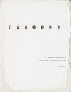 a piece of paper with the moon phases on it