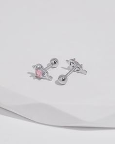 Material: High-Quality Solid 925 Sterling Silver (Nickel-Free and Lead-Free) Stones: Cubic Zirconia Color: Silver Dimension: 0.2 x 0.35 Inches Approximately (Length x Width) Earring length: 12mm, Post: 7mm, Gauge: 0.9mm, Ball back: 3.5mm Packaging: Complimentary Gift Box and Jewelry Pouch Processing Time: Each item is handmade with love as we receive orders. Our production time is 2 to 5 business days. We will ship as soon as your item is ready! Care Instructions: Sterling silver can be worn in Elegant Sterling Silver Piercings For Gift, Elegant Sterling Silver Piercings As Gift, Silver Sterling Wedding Piercings, Sterling Silver Piercings For Anniversary, Silver Cubic Zirconia Piercings For Gift, Dainty Silver Piercings With Diamond Accents, Elegant Birthstone Piercings As Gift, Elegant Silver Heart Piercings, Elegant Pink Piercings As A Gift