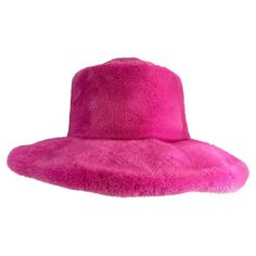 For Sale on 1stDibs - TheRealList presents: an incredible hot pink Suzanne Couture Millinery mink bucket hat. This oversized hat is constructed entirely of bright pink mink Pink Fur Hat, 1stdibs Fashion, Italian Hat, Nicki Minaj Outfits, Oversized Hat, Chinchilla Fur, Raffia Hat, Rose Velvet, Velvet Hat