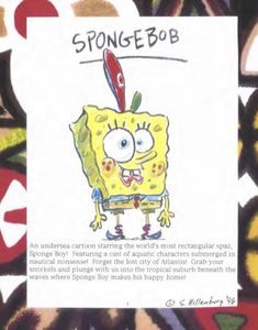 the spongebob card has been drawn by someone