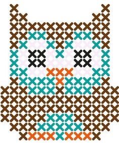 an owl cross stitch pattern is shown on the app store's facebook page, which shows