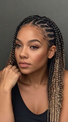 Feed In Goddess Braids Cornrows Feed In Goddess Braids Cornrows, Feed In Goddess Braids, Goddess Braids Cornrows, Cornrows Braids Hairstyles, Half Cornrows, Side Cornrows, Sleek Braid