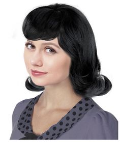 PRICES MAY VARY. One 60's black flip wig - Black 60's Flip Wig Bob ideal for a Jackie Wig, Betty Wig, or any character that needs a 60's black flip wig bob. One size fits most Theatrical quality wig - This Black Flip Wig is a quality costume wig that can easily be worn multiple times for plays, musicals, etc. Makes a great Costume Wig or a nice addition to any Costume Makes a nice Halloween costume wig - This wig is ideal for those looking to dress up this Halloween. This black flip wig makes a Characters Costumes, 60s Costume, Soft Bangs, Wig Bob, Peanuts Characters, Quality Wigs, Family Halloween Costumes, Black Wig, Wig Making