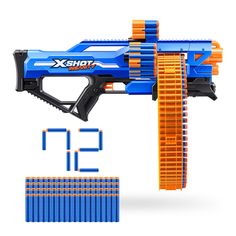 Insane combos, ammo and action with XSHOT Insanity! The XSHOT Insanity Mad Mega Barrel is so big it's Insane! Load up its 72-dart capacity barrel to take out multiple targets from up to 30m / 98 feet away with total accuracy and power! Plus it comes with an insane amount of dart storage to hold an additional 66 darts to keep you locked and loaded in battle. XSHOT darts include Air Pocket Technology for a faster, further, and more accurate blast. Combine the Mad Mega Barrel with other Insanity blasters to make the most insane blaster! Foam Dart Blasters Toys Dart Storage, Nerf Darts, Fleet Farm, Nerf Toys, Lego Super Mario, Toys R Us, Lego City, Outdoor Toys, Outdoor Play