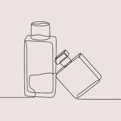 an outline drawing of a bottle and a canister