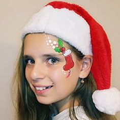 Xmas Face Painting Kids Easy, Santa Face Painting, Santa Claus Face Painting, Christmas Kids Face Painting, Christmas Facepainting Ideas, Xmas Face Painting Kids, Face Painting Ideas For Kids Christmas