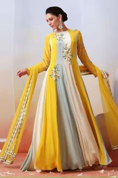 This Attractive floor length anarkali with Embroidered dupatta effortlessly blends tradition with contemporary flair. This dress is perfect for any formal function, It  is meticulously crafted for women who appreciate the beauty of intricate details and sophisticated design. For any kind of customization i.e. fabric/color/style and size please message us. Care Instructions : Each product of ours is designed with highest quality standards and delicacy. Handle with care. Dry clean only. Unique Han Luxury Anarkali Lawn Suit For Formal Occasions, Semi-stitched Long Anarkali Set With Resham Embroidery, Embroidered Maxi Dress For Diwali, Festive Multicolor Dabka Gown, Anarkali Embroidered Floor-length Gown, Traditional Semi-stitched Maxi Dress With Dabka Work, Multicolor Embroidered Anarkali Gown, Multicolor Dabka Work Gown For Eid, Floor-length Churidar With Resham Embroidery