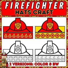 a firefighter hat craft for kids to color