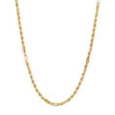 Crafted from 14K yellow gold, this 18-inch Milano chain boasts a thickness of 2.65MM, combining elegance with durability. Wear this versatile staple in unlimited ways, showing off chic style. | Milano Chain | 14K Yellow Gold, Necklace | Size 18" | Helzberg Diamonds Elegant 14k Gold Rope Chain Necklace For Formal Occasions, Everyday Yellow Gold Figaro Rope Chain Necklace, Elegant 14k Gold Tarnish Resistant Rope Chain Necklace, Classic Link Rope Chain Necklace For Formal Occasions, Formal Yellow Gold Tarnish-resistant Rope Chain Necklace, Formal Yellow Gold Rope Chain Necklace, Formal 14k Gold Rope Chain Necklace, Formal 14k Gold Figaro Rope Chain Necklace, Classic Everyday Yellow Gold Rope Chain Necklace