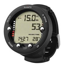 the suunto watch is black and has white numbers on it