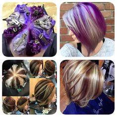 Hair Dye Techniques, Pinwheel Hair Color, Hair Color Placement, Hair Dye Videos, Wild Hair Color, Vivid Hair Color, Haircuts For Women Over 50, Creative Hair Color, Multi Colored Hair