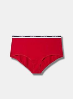 Matching style(s): Search 11359245 FIT Mid rise. . Medium coverage. . MATERIALS + CARE Cotton-spandex blend knit fabric. Wash warm, dry flat. . Imported. DETAILS Logo waistband. . Please fill mandatory(*) fields. The best plus size women's cotton mid-rise brief logo panty boyshort panties in jester red made of cotton/spandex. Torrid is your destination for cozy fall and winter clothes to keep you warm and comfortable. New Street Style, Active Jacket, Swimming Outfit, Red Logo, Matches Fashion, Cotton Logo, Bra And Panty Sets, Softest Sweater, Cozy Fall