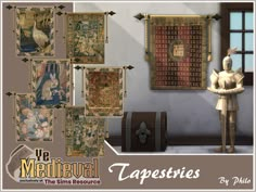 an image of tapestries displayed on the wall