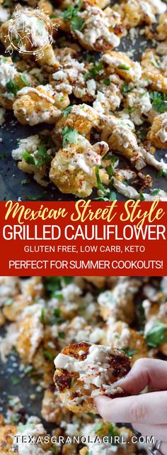 mexican street style grilled cauliflower is an easy, low carb appetizer