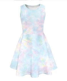 Product Description: Outfit your tween in the trend-savvy style of this sleeveless dress sporting a groovy tie-dye print and fabulous full skirt that's ready for a twirl. Made for Zulily 95% polyester 5% spandex Machine wash Imported High Clothes, Dye Dress, Clothes Closet, Pink Tie Dye, Sport Dress, Tie Dye Dress, Pink Ties, Tie Dye Print, Casual Style Outfits