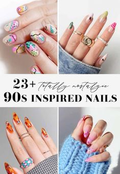 90s Nails, Natural Nail Art, Retro Nails, Nails Aesthetic, Nails Prom, Nail Style, Vacation Nails, Unique Acrylic Nails, Minimalist Nails