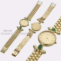 Designer Gold Jewelry And Watches As A Gift, Designer Gold Jewelry And Watches For Gifts, Elegant Green Watch As A Gift, Elegant Green Watch For Gift, Round Watch, Item Number, Jade, Yellow Gold, Yellow