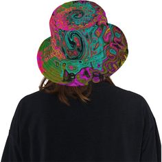 Bucket Hats, Trippy Turquoise Abstract Retro Liquid Swirl Adjustable Funky Bucket Hat, Green Adjustable Sun Hat For Festival, Green Adjustable Fun Sun Hat, Fun Green Adjustable Sun Hat, Fun Adjustable Green Sun Hat, Funky Green Adjustable Hat, Adjustable Funky Green Hat, Adjustable Green Bucket Hat For Festivals, Adjustable Green Bohemian Bucket Hat