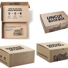 an unopened box is shown with instructions for how to open it and what to put in it