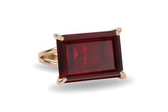 Boasting a bold, red luster of this Garnet jewelry ring. This adorable 14k gold-filled ring flaunts an emerald-cut Garnet in prongs. Lovely fashion jewelry for every occasion or a heart-warming gift for her birthday, wedding anniversary, or any lovely event. ☛ 𝒜𝐵𝒞 - Add Engraving - https://etsy.me/2ZSRjhu ☛ Ring size - Select the size you would like from the drop down menu ♥ Gemstone Type - Garnet (Lab created) ♥ Gemstone Size - 13x18mm ♥ Gemstone Cut - Rectangle ♥ Metal Type (Main Photo) - 1 Red Rectangular Ring With Polished Finish, Red Rectangular Rings With Polished Finish, Rectangular Red Rings With Polished Finish, Red Rectangular 14k Gold Ring, Elegant Ruby Ring With Rectangular Polished Finish, Elegant Rectangular Ruby Ring With Polished Finish, Red Rectangular 14k Gold Jewelry, Rectangular Red 14k Gold Jewelry, Formal Red Ruby Ring With Rectangular Stone