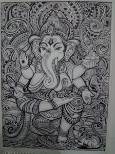 Mandala Art God Krishna, Ganesh Zentangle Art, Ganesh Pencil Art, Mandala God Art, Lord Ganesh Mandala Art, Mandala Drawing Of Ganesha, Ganesha Zentangle Art, Ganapati Mandala Art, Ganpati Bappa Mandala Art