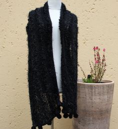 Black scarf  Winter Shawl  Hippie scarf  Warm by KennaInAfrica Hippie Scarf, Evening Scarf, Winter Shawl, Soft Scarf, Out Of Africa, Black Scarf, Dark Night, Winter Knits, Winter Scarf