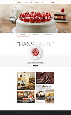 the website is designed to look like it has desserts on it