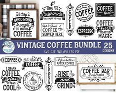 the vintage coffee bundle includes 25 sv files