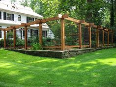 a fenced in yard with grass and trees