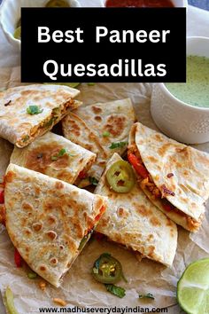 quesadillas are stacked on top of each other