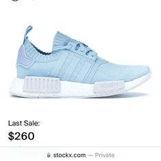 Dead Stock Adidas Nmd French Label Ice Blue New With Tags And Box! Size Women’s 6 Can Fit 6.5 As Shown Spring Blue Adidas Sneakers, Blue Adidas Breathable Sneakers, Blue Sneakers With Boost Midsole For Spring, Adidas Gazelle Pink, Adidas Superstar Pink, Adidas Og, Adidas Torsion, Adidas White Sneakers, Ice Blue Color