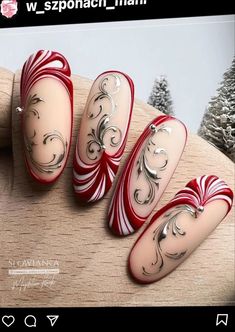 Attractive Nails, Christmas Nail Designs Easy, Christmas Nails Diy, 2023 Beach, Christmas Nail Art Easy, Nails Art Designs, Christmas Nails Easy