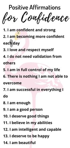 a poster with the words positive affirmations for conferences and other things to do