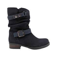 Eric Michael Venice Boot (Women) - Blue Boots - Fashion - Mid Boot - The Heel Shoe Fitters Mid Boots, Biker Boot, Fashion Boots, Side Zip, Venice, Womens Boots, Buckle, Boots, How To Wear