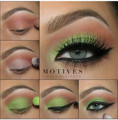 Love this green! Green Eye Makeup, Green Eyeshadow Look, Eye Makeup Styles, Eye Base, Green Makeup, Eye Makeup Steps, Green Eye, Green Eyeshadow