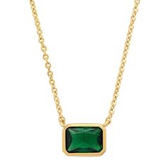 Simple and elegant, this bezel set CZ stone pendant necklace is a great everyday piece or an elegant addition to your evening wardrobe. Gold plated brass, CZ Stone is 5mm x 7mm Chain Length: 40-45cm adjustable via 5cm chain extender Available in: Clear, Emerald, Pink SKU: TN-2936 Bezel Set Emerald Necklace, Emerald Necklace Simple, Dreamy Accessories, Emerald Design, Jewelry Redesign, Burrito Sabanero, Wedding Jewellry, Emerald Pendant Necklace, Vintage Wedding Jewelry