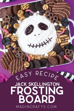 an easy recipe for jack skellington frosting board