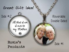 "🎁 This item can be sent as a gift directly to the recipient, in a gift bag with a personal message from you! ♥ MOTHER APPRECIATION GIFT♥ A beautiful personalized keepsake that your mother will treasure! This listing is for a custom pendant or key ring with your own photo on one side and the lovely sentiment on the other. Available with your choice of wording (Mother, Mom, or Mum). Both front and back images will be covered with magnifying pure glass dome overlay. This listing is for ONE (1) do Inspirational Customizable Jewelry For Gifts, Inspirational Personalized Jewelry For Mother's Day, Customizable Necklaces For Mother's Day Personalized Gift, Customizable Necklaces For Mother's Day, Customizable Jewelry For Mother's Day, Customizable Round Jewelry For Mother's Day, Father's Day Customized Jewelry Gift For Mom, Customizable Round Pendant Jewelry For Mother's Day, Mother's Day Personalized Gift Round Pendant Necklace