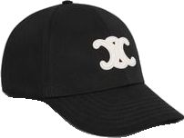 a black hat with white letters on it