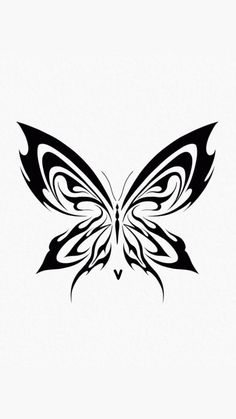 a black and white butterfly tattoo design