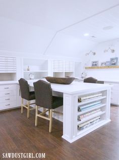 the kitchen is clean and ready to be used as a dining room or office area