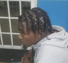 Pusha T Braids, Short Box Braids Men, Plaits Box Braids, Fade Haircut Designs, Short Hair Twist Styles, Braids Men